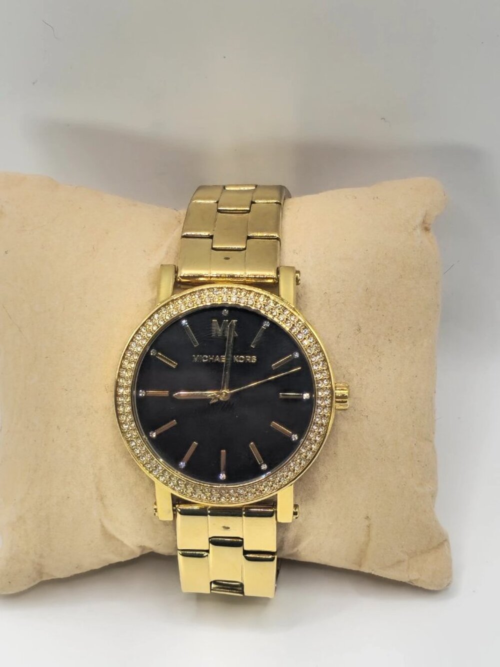 Michael Kors Corey Women's Gold-Tone Black Dial Watch MK7345 38mm